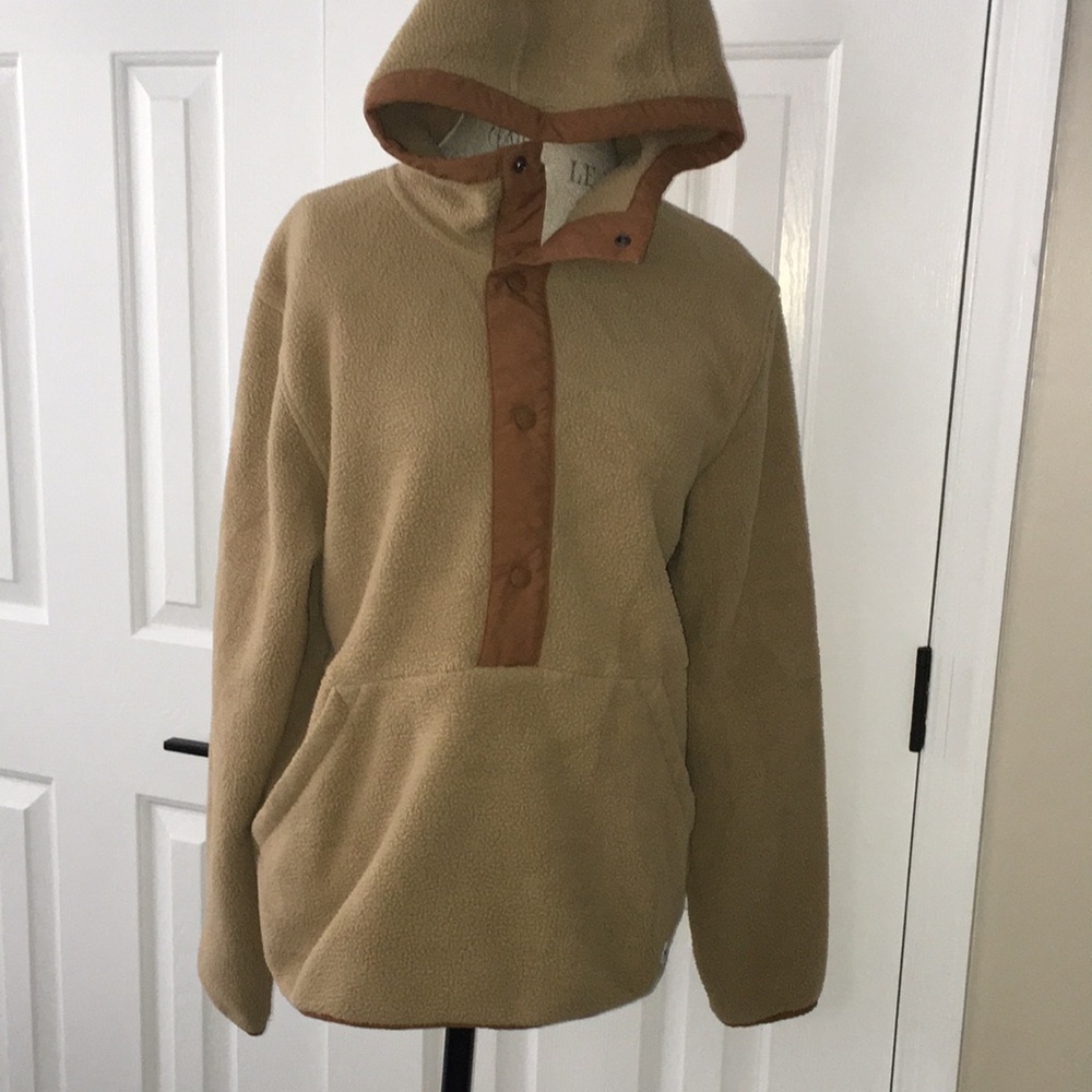 THE NORTH FACE SOFT TEDDY SHERPA HOODED SNAP FRONT PULLOVER MENS MED